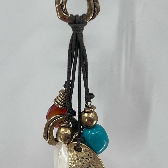 Coldwater Creek corded Statement necklace with natural stones Vintage - Picture 6 of 13